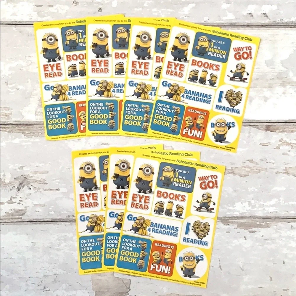 Disney Minions Pixar Despicable Me Stickers 7 Sheets Crafts Kids Collectables